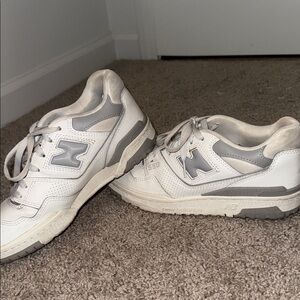 New Balance Off-White and Gray Sneakers